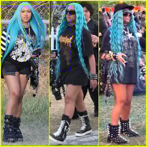 North West Shows Off Long Blue Hair & Unique Style at Coachella 2026 Weekend One