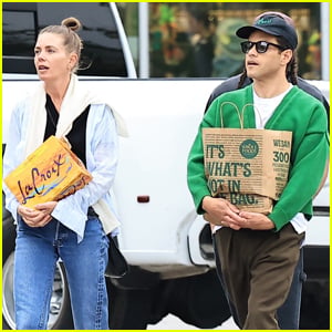 Rami Malek & Costume Designer Megan Bowman Gray Go Grocery Shopping in Malibu