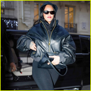 Rihanna Wears All Black as She Visits Jimmy Choo Store in Paris